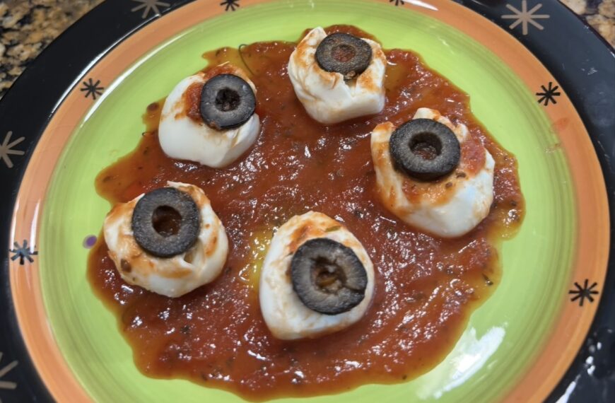 Creepy Mozzarella Eyeballs