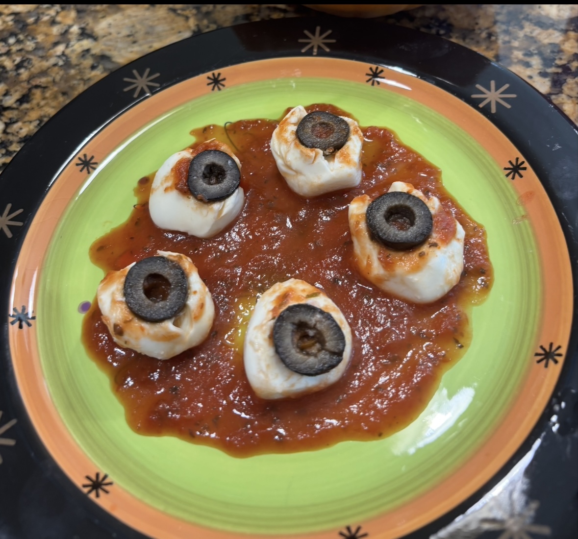 Creepy Mozzarella Eyeballs