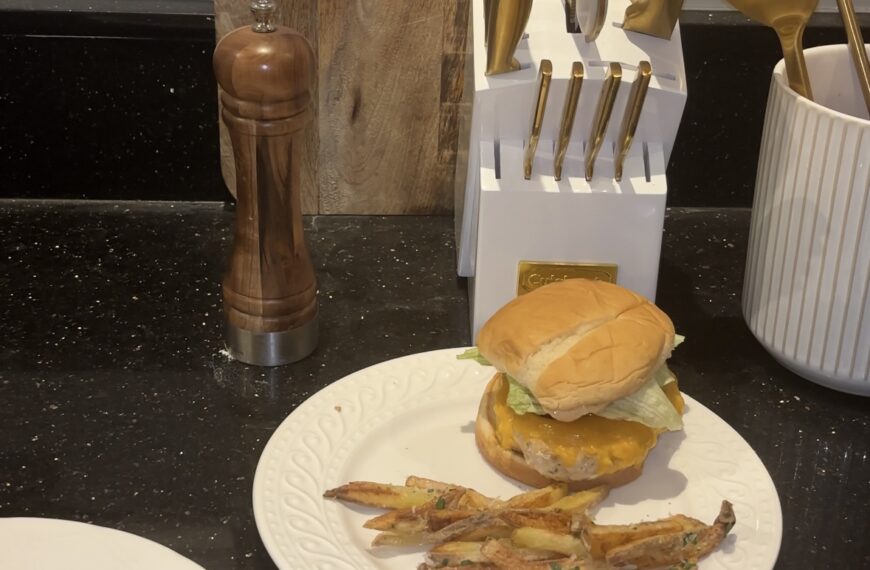 Juicy Animal-Style Turkey Burgers with Truffle Fries