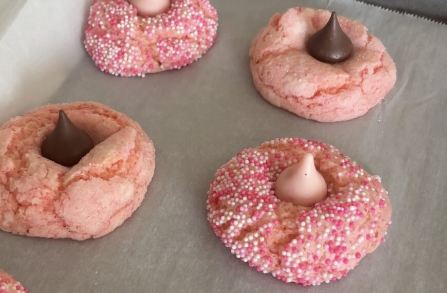 Pink Strawberry Kiss Cookies