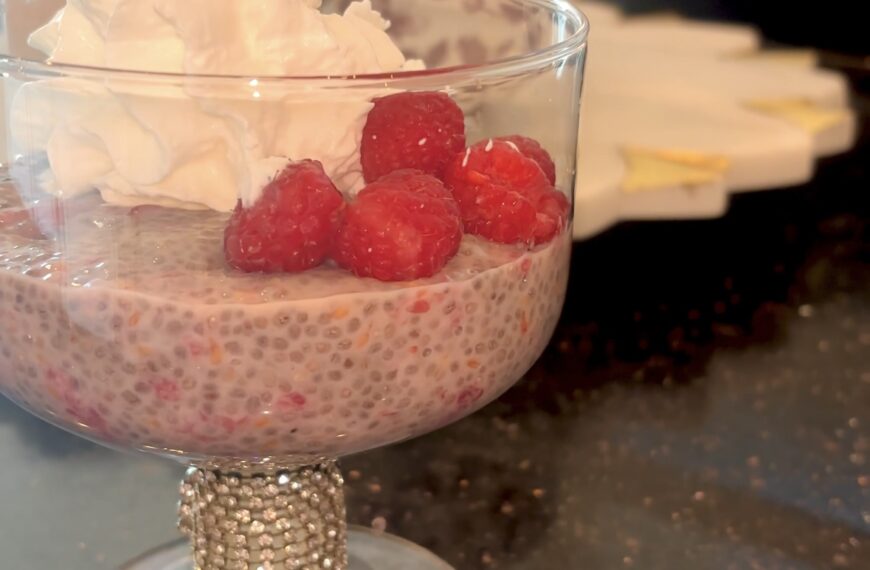 Berry Pink Raspberry Chia Pudding