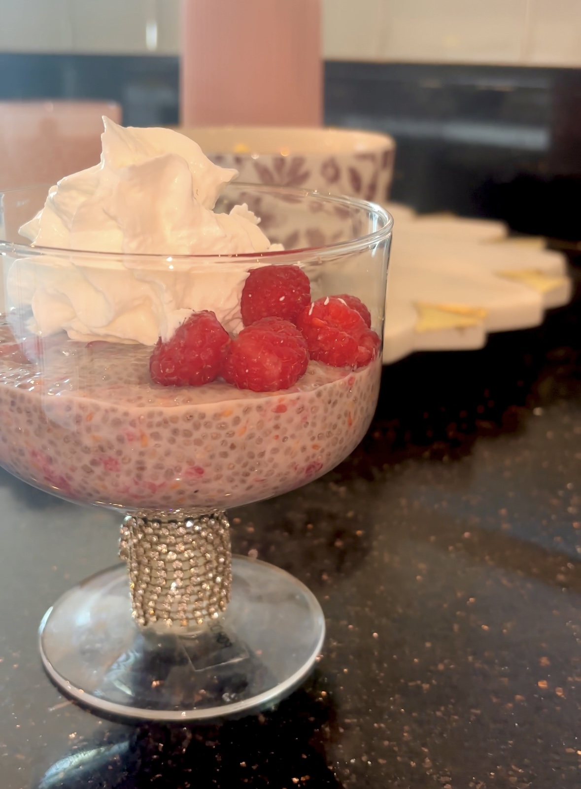 Berry Pink Raspberry Chia Pudding